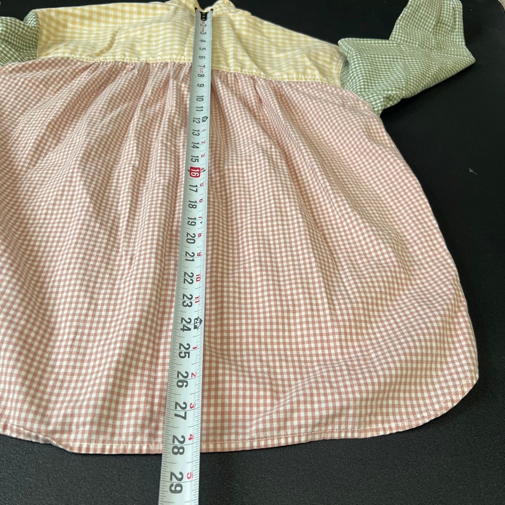 Lizwear Womens M Gingham Colorblock Shirt Cotton Cottagecore Retro Preppy Pastel - Picture 9 of 9